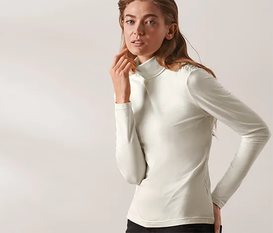 Rollkragenshirt, creme