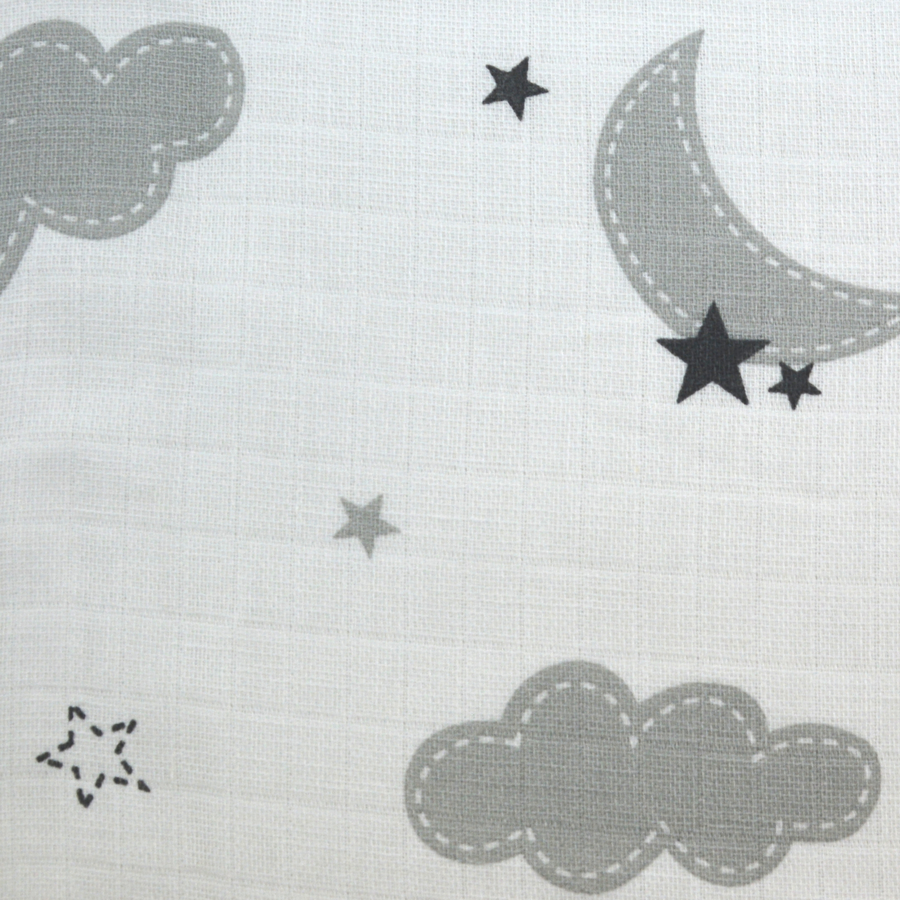 M.M.C. Mullwindel 10 PACK Spucktücher 80x70 cm Mulltücher Wolken (5 Grau, 5 Grün)