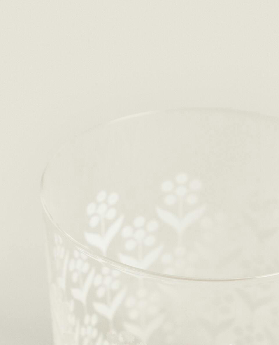 COPO DE VIDRO FLORAL