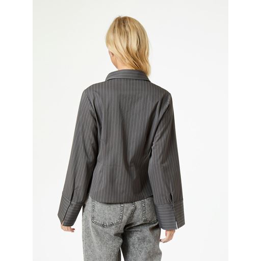 Neo Noir Rosa Pinstripe Skjorte, Grey, 36