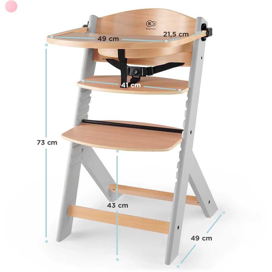 Kinderkraft Hochstuhl ENOCK wooden grey