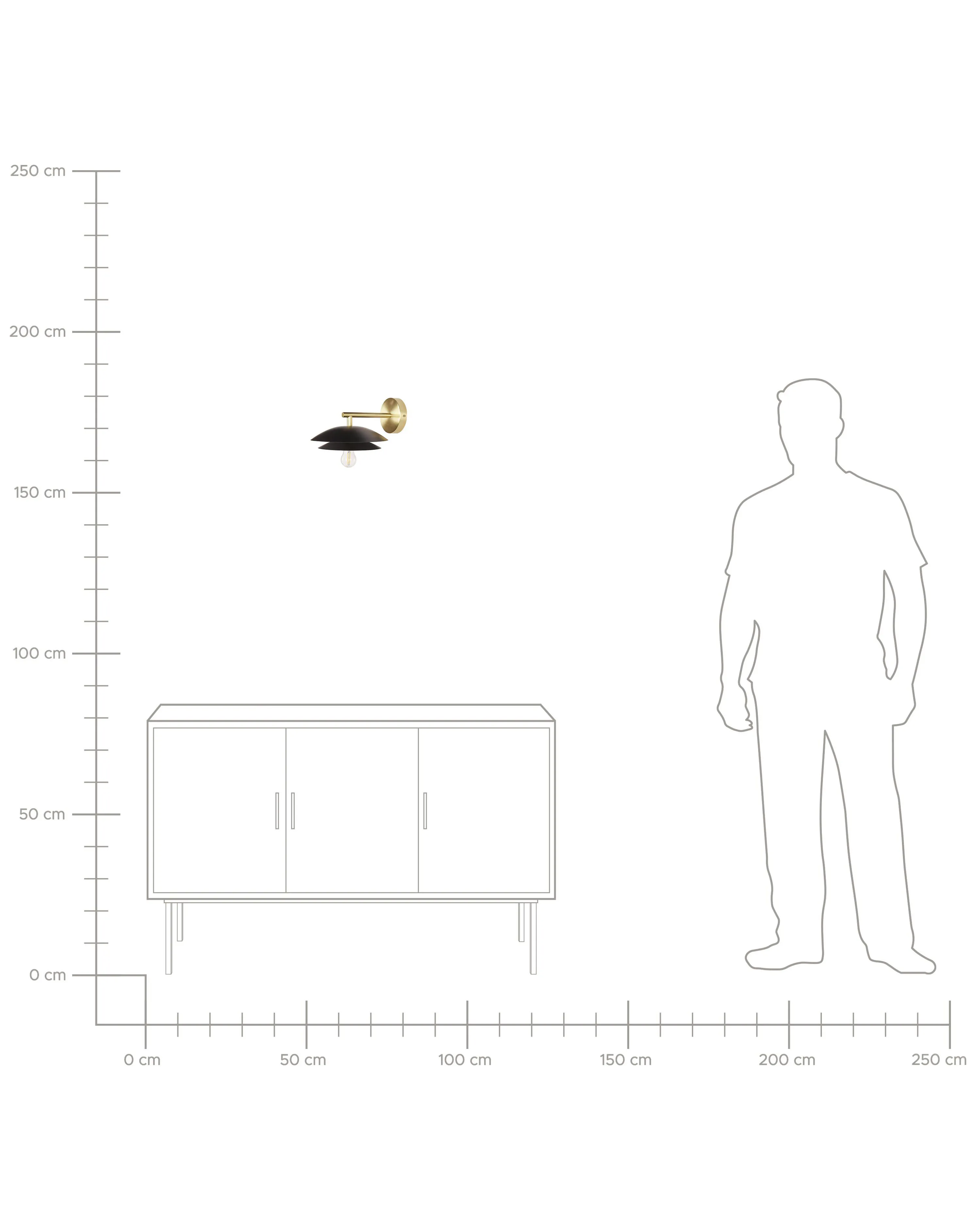 Wandlamp LASOLO Metaal Zwart