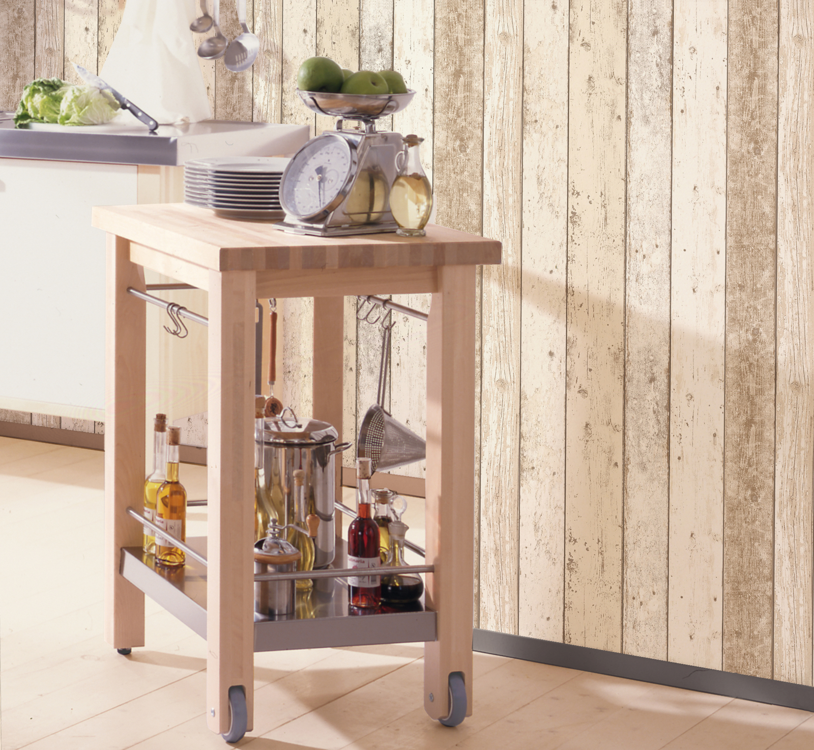 Vinyltapete BEST OF WOOD´N STONE - braun-beige - Holz - 10 Meter