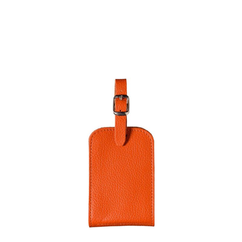 Porte-étiquette Jules en cuir grainé Corail Bohème