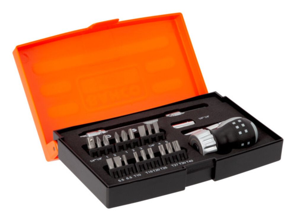 SKRALLESKRTREKKERSETT BAHCO STUBBY 22 DELER