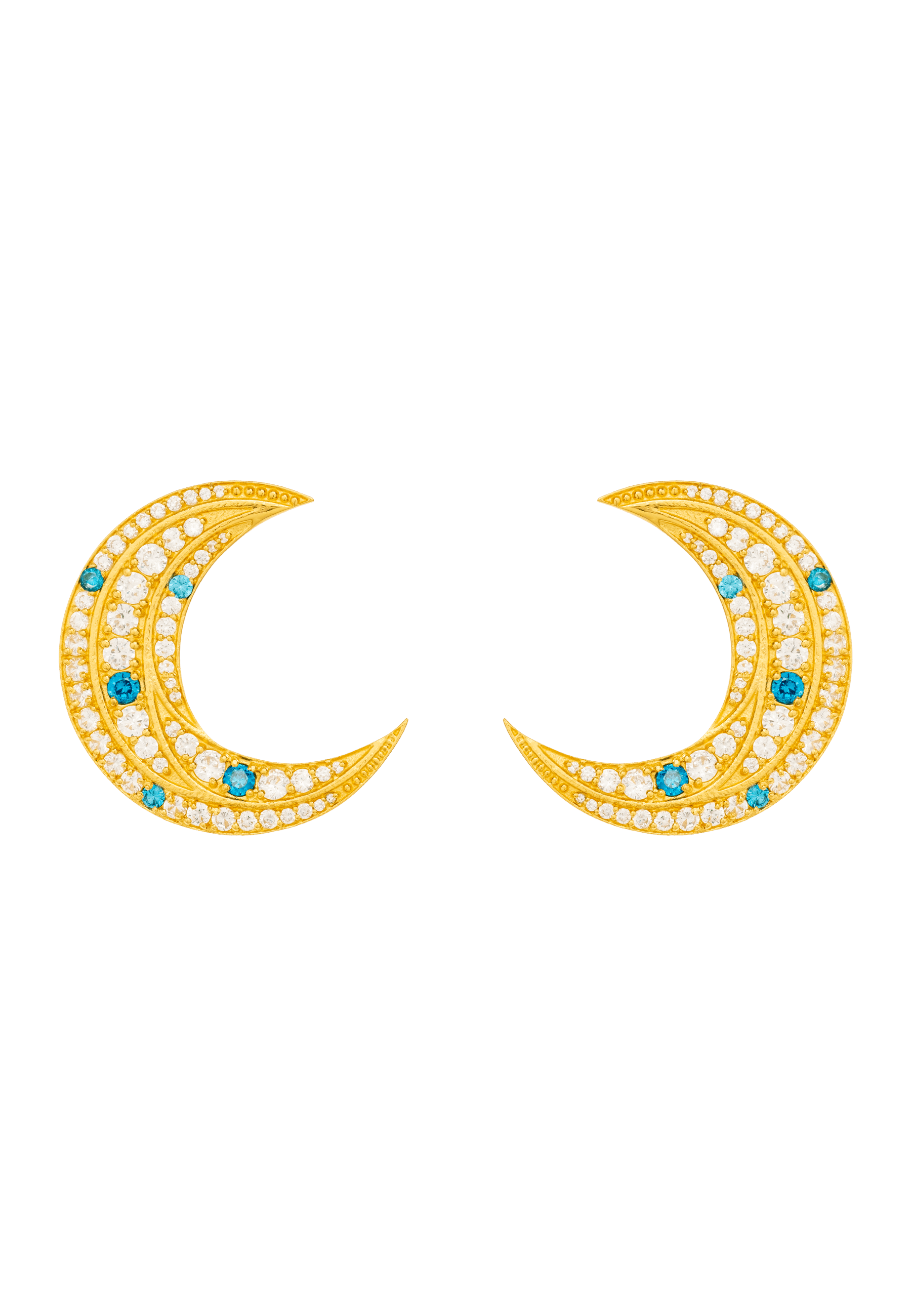 LA LUNA - Boucles d'oreilles de la lune | Doré