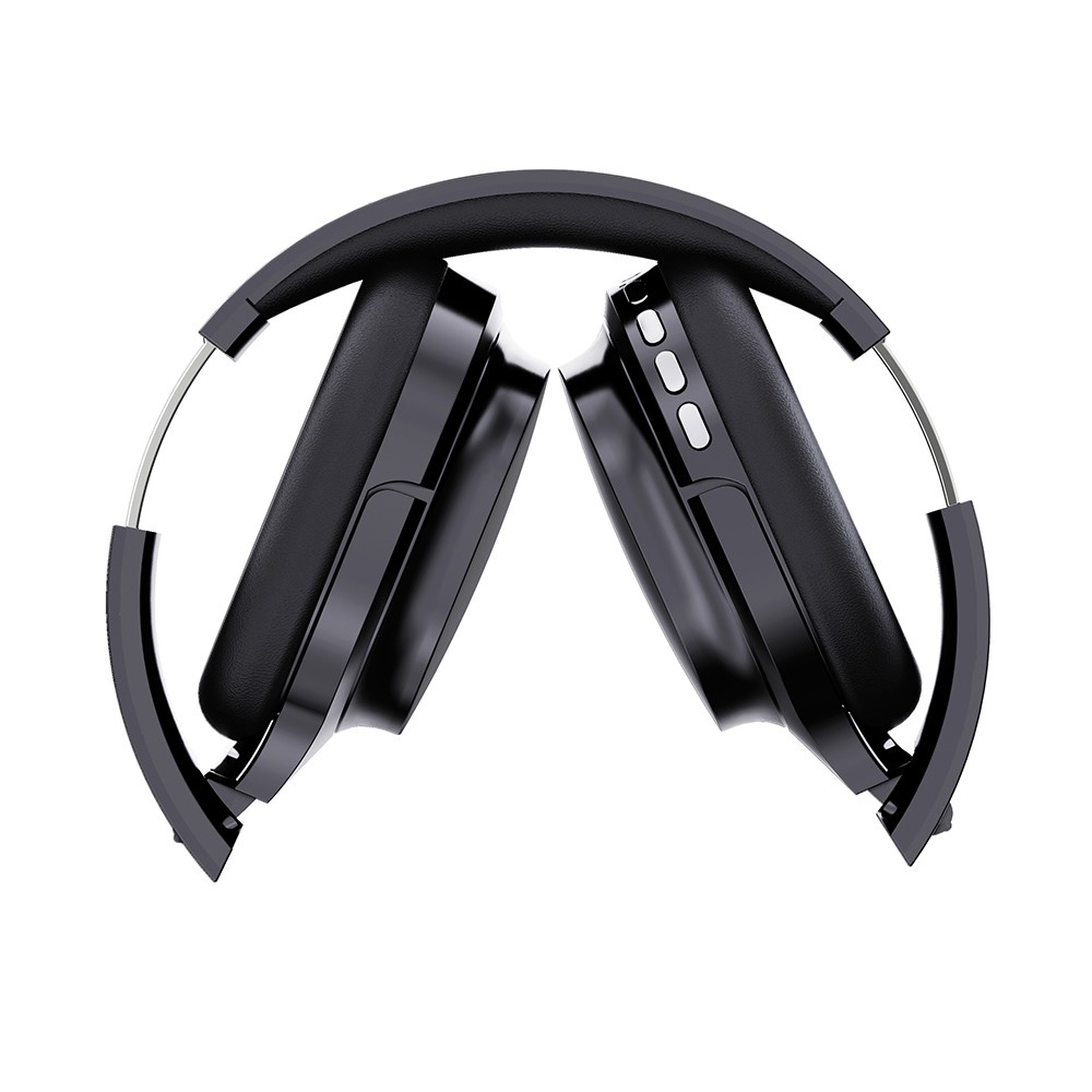 Bluetooth 5.3 Over-Ear Stereo Kopfhörer Headset mit Micro SD Slot / 3.5mm Klinken Anschluss und FM Radio  - Schwarz