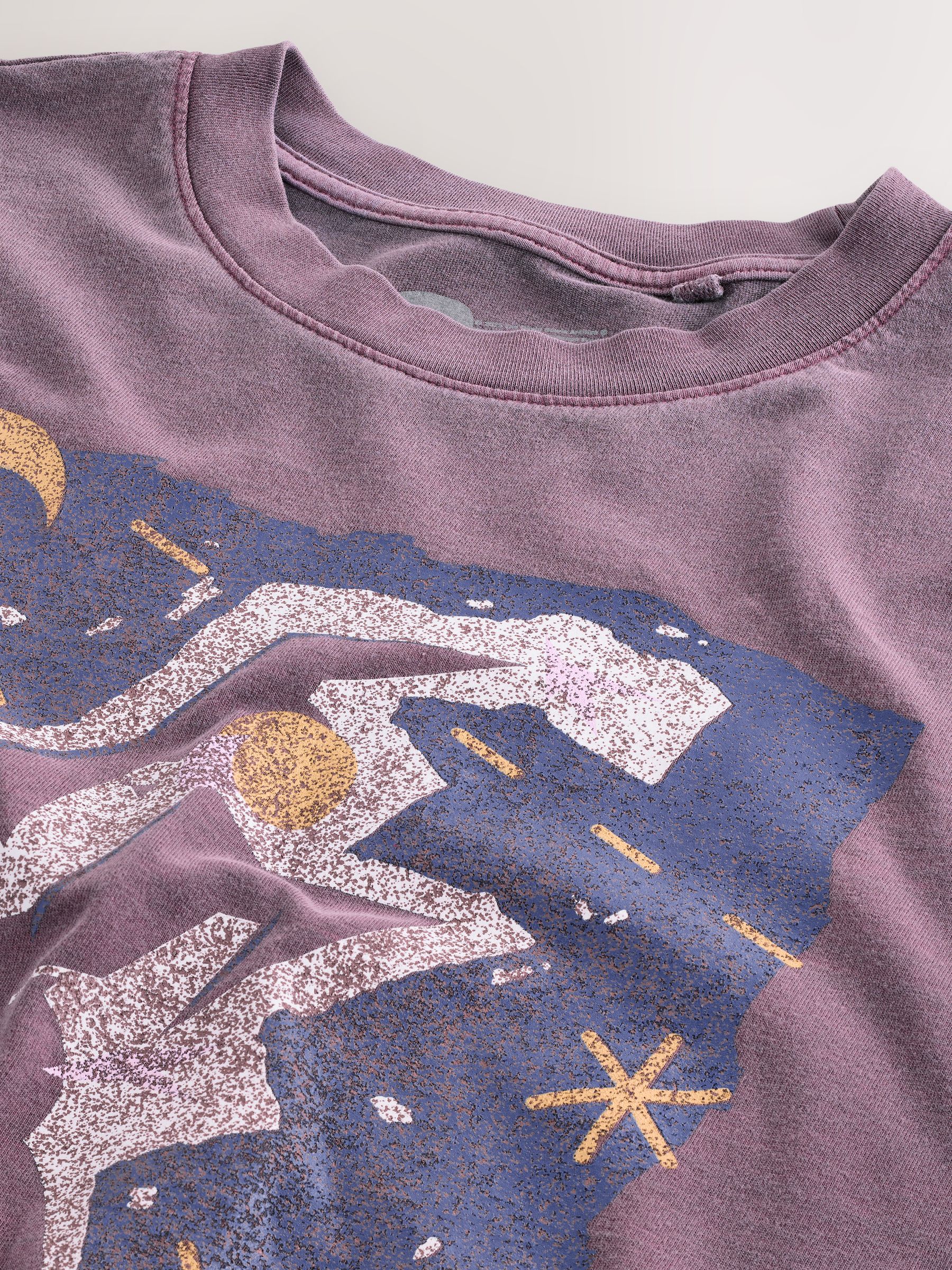 Paarse David Bowie - Normale Pasvorm - T-shirt met bandopdruk