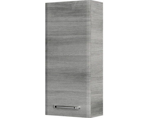 Pelipal Quickset 328 badkamermeubelset, BxHxD 145 x 200 x 39 cm, front in grafietstructuur (horizontaal patroon), met witte gegoten mineraalwastafel, badmeubel en wandkast 328.120004