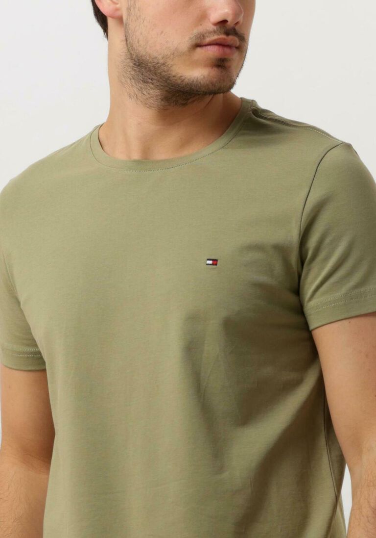 TOMMY HILFIGER olijf tommy hilfiger t-shirt stretch slim fit tee
