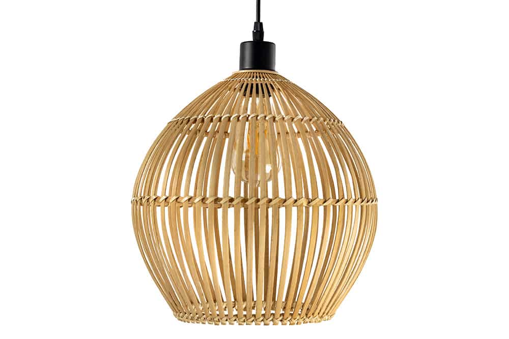 Handgefertigte Hängeleuchte ORGANIC LIVING 30cm natur rund Bambus Boho-Style