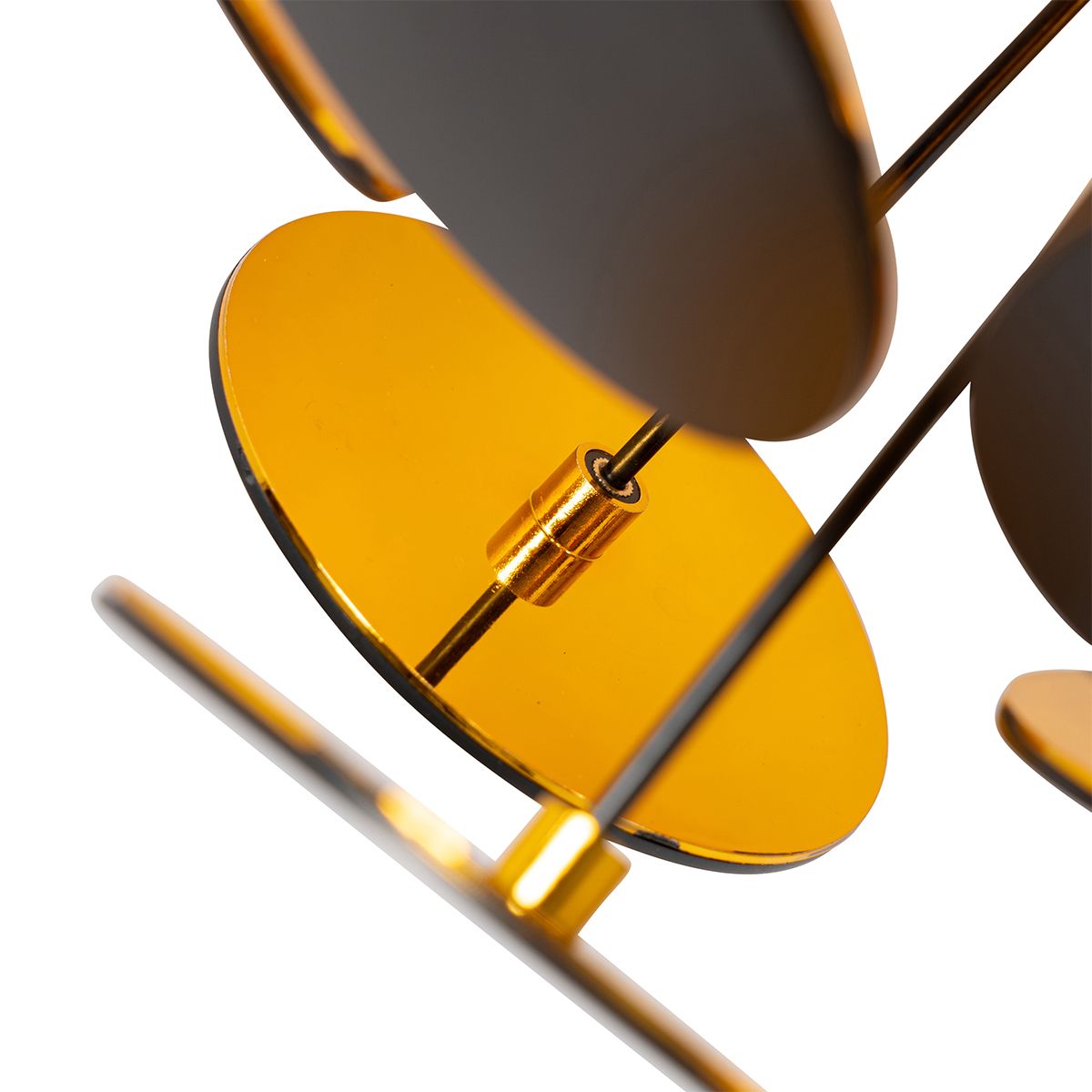 Design plafondlamp zwart met goud 54cm 3-lichts - Cerchio