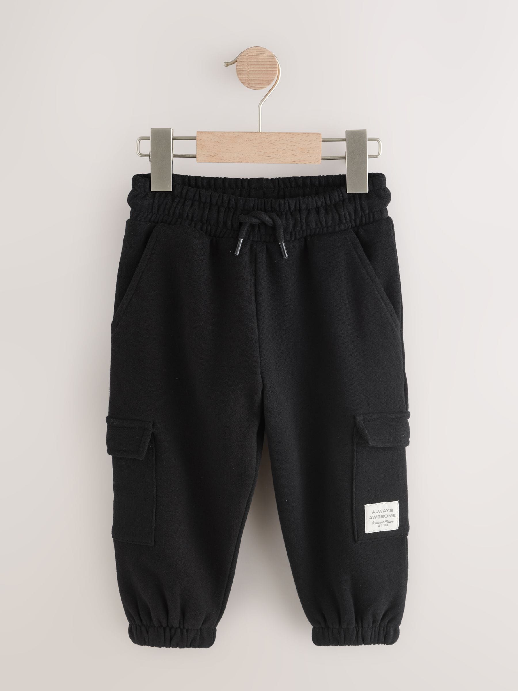 Zwart - Zacht aanvoelende jersey utility joggingbroek (3mnd-7jr)