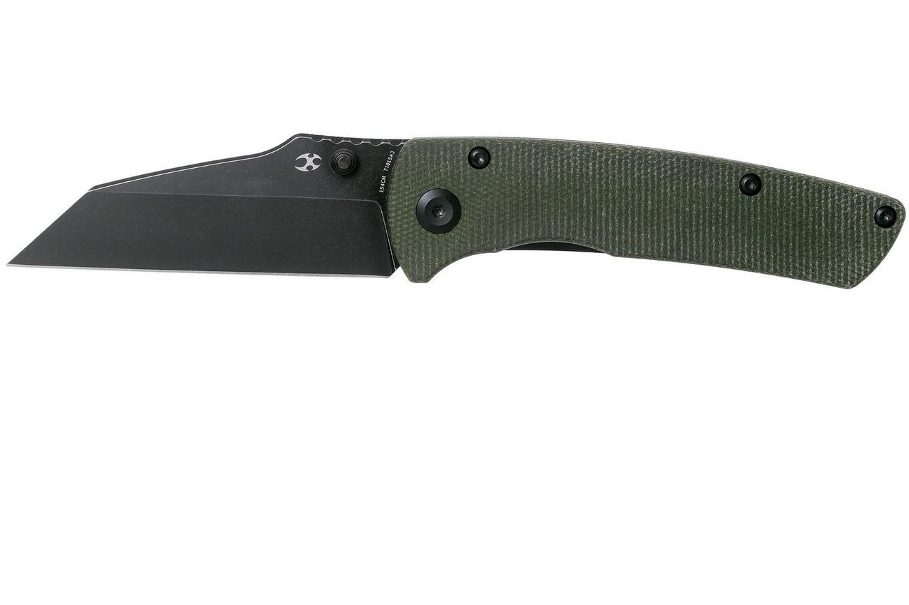Kansept Main Street T1015A2 Black, Green Micarta zakmes, Dirk Pinkerton design