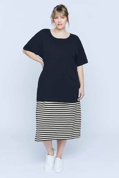 Bellieva-Kleid, Jersey, oversized, doppellagig, Halbarm, Biobaumwolle, GOTS