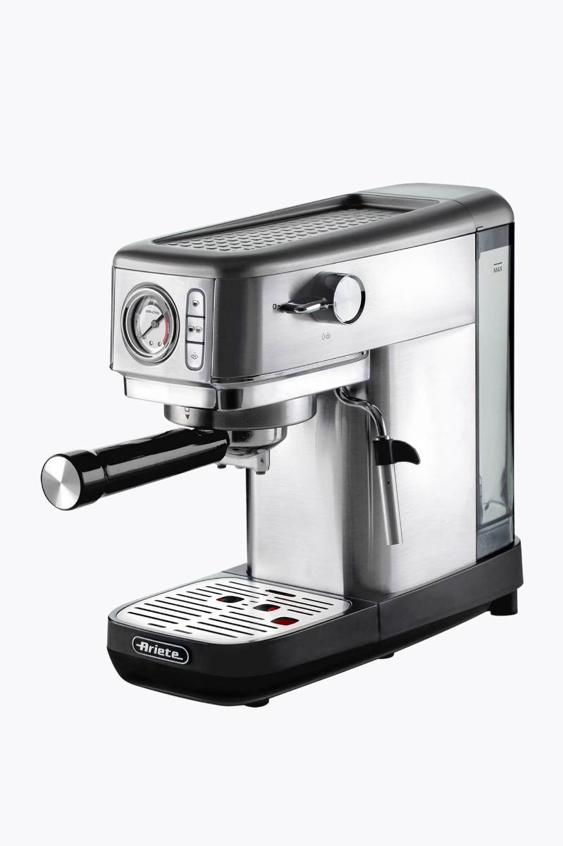 Ariete Moderna Slim, Edelstahl + Ariete Coffee Grinder 3023, schwarz