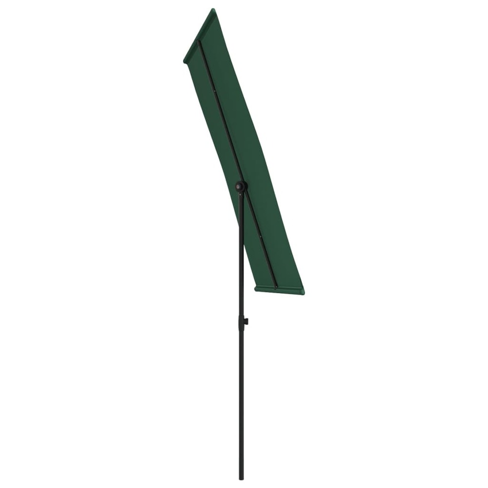 Parasol mobilier de jardin d'extérieur avec mât en aluminium 180 x 130 cm vert