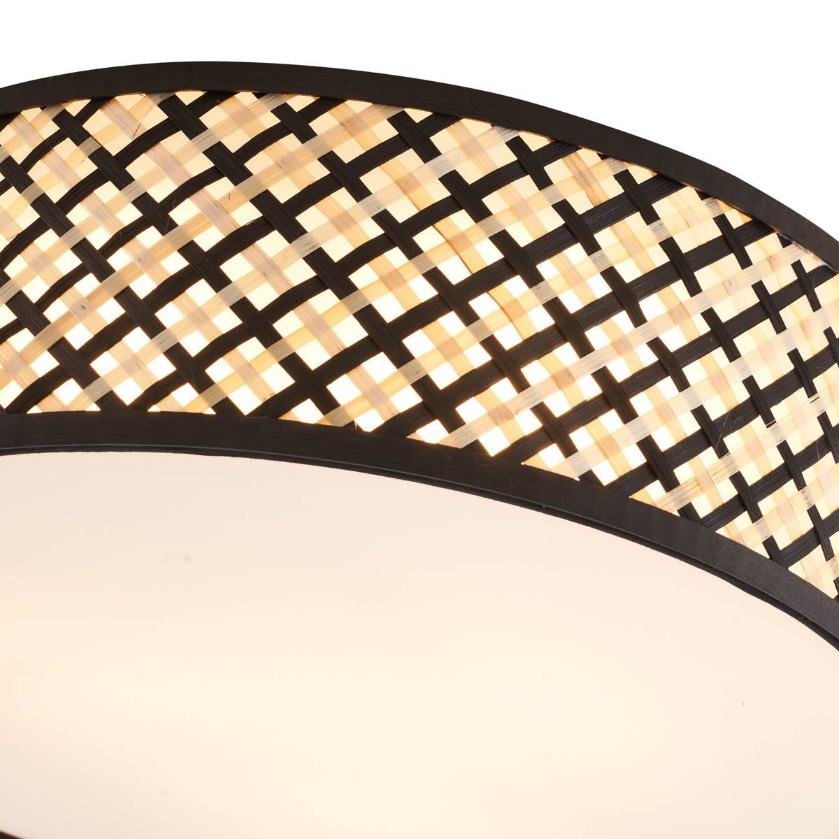 Oosterse plafondlamp rotan met zwart 40cm - Tremmo