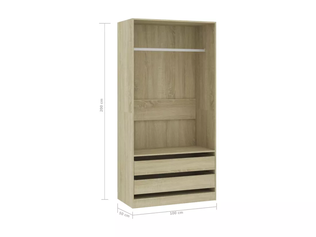 Garde-robe Chêne sonoma 100x50x200 cm Bois d'ingénierie