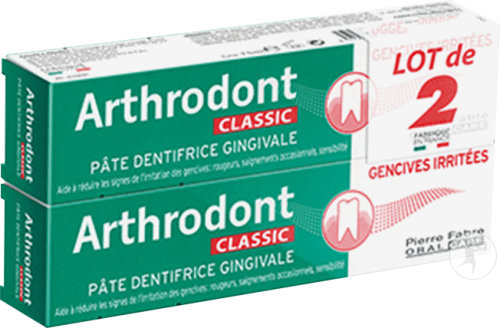 Arthrodont Classic Pâte Dentifrice Gingivale Gencives Irritées Tubes 2x75ml