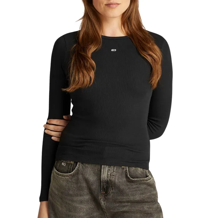 Tommy Hilfiger Slim Essential Rib Longsleeve Shirt Dames