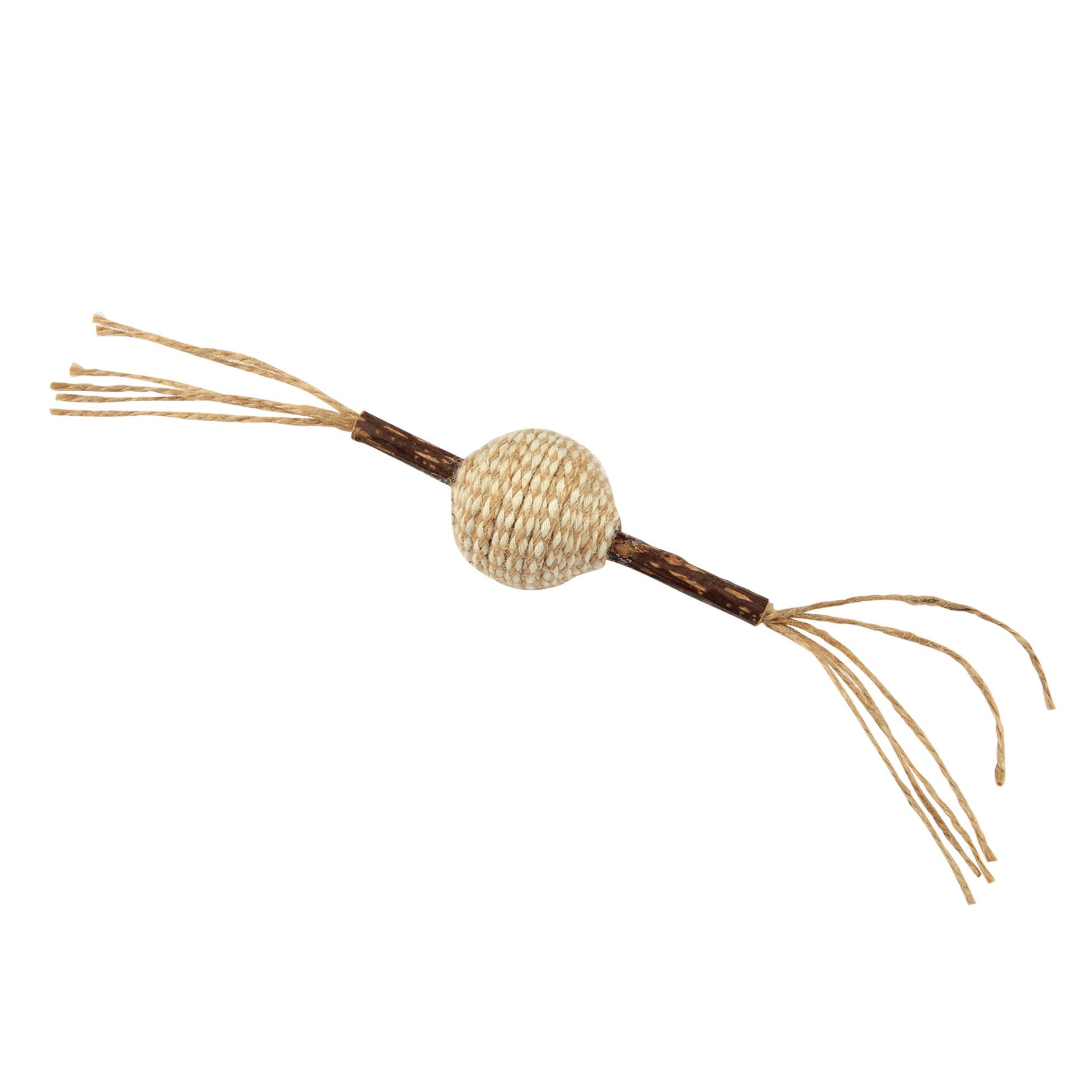 JOUET BALLE CORDE SUR BATONNET SONORE MATATABI 4X12CM