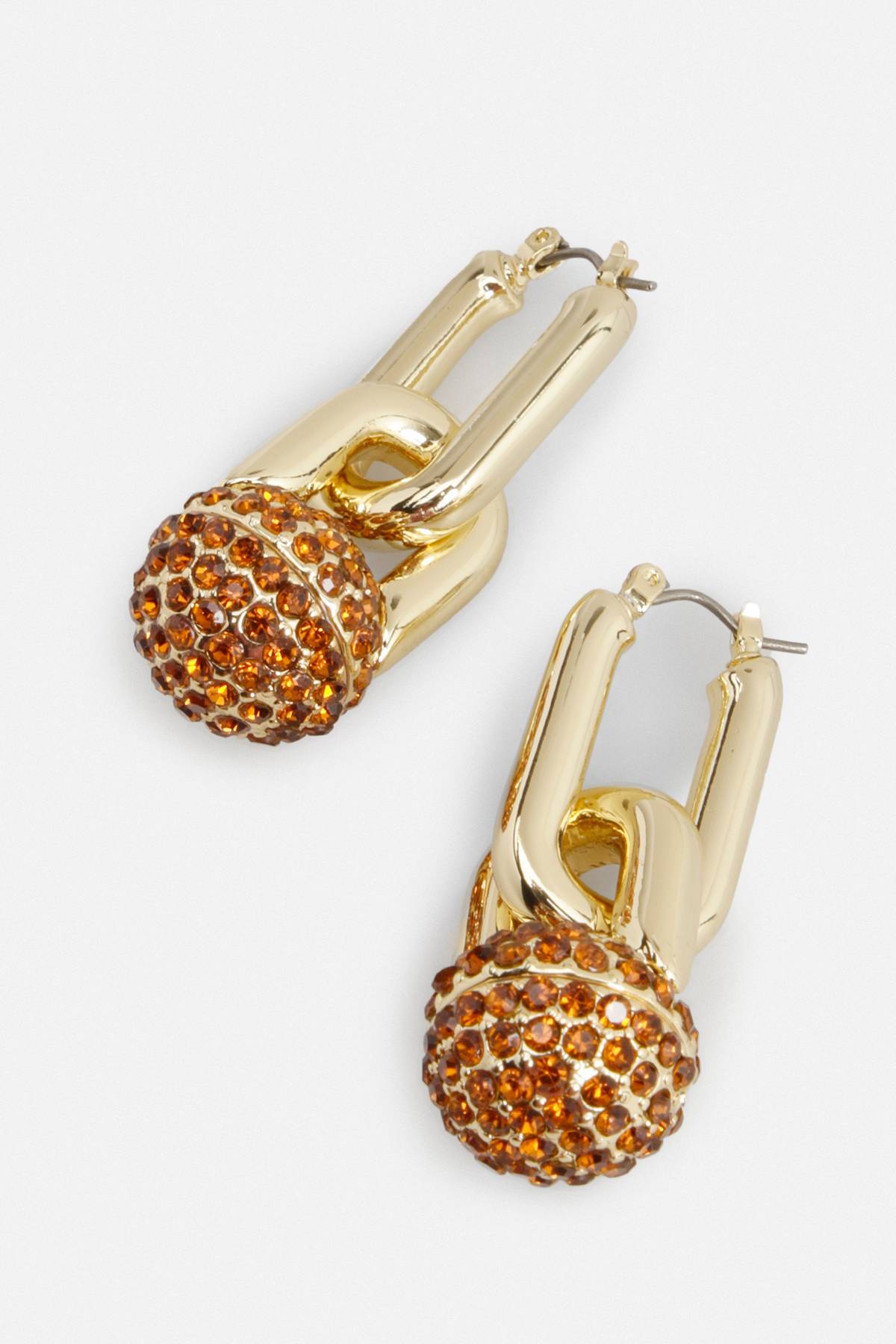 KarenMillen Boucles d'Oreilles Pendantes à Maillons avec Détails Diamantés