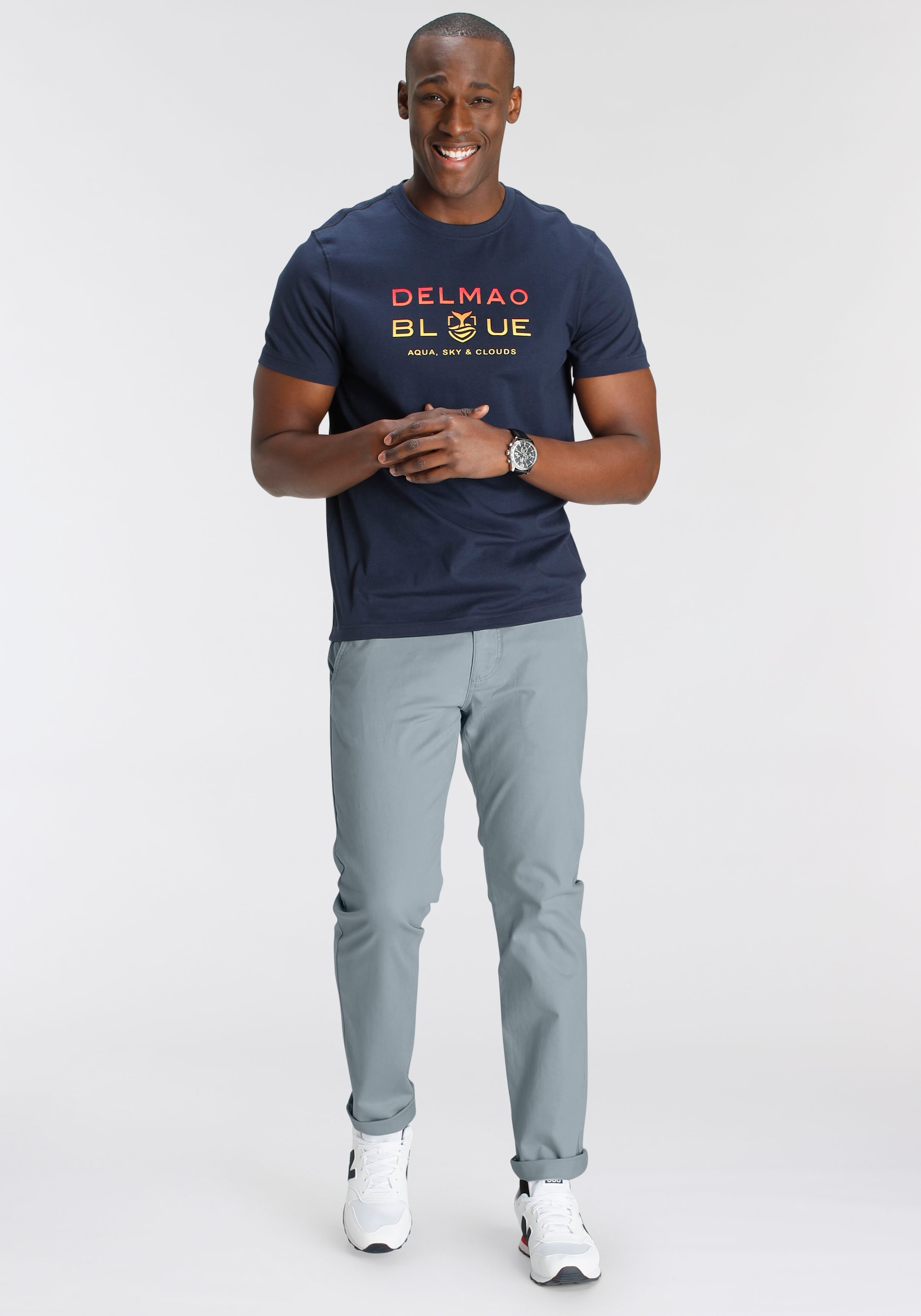 DELMAO Chinohose  mit Details
