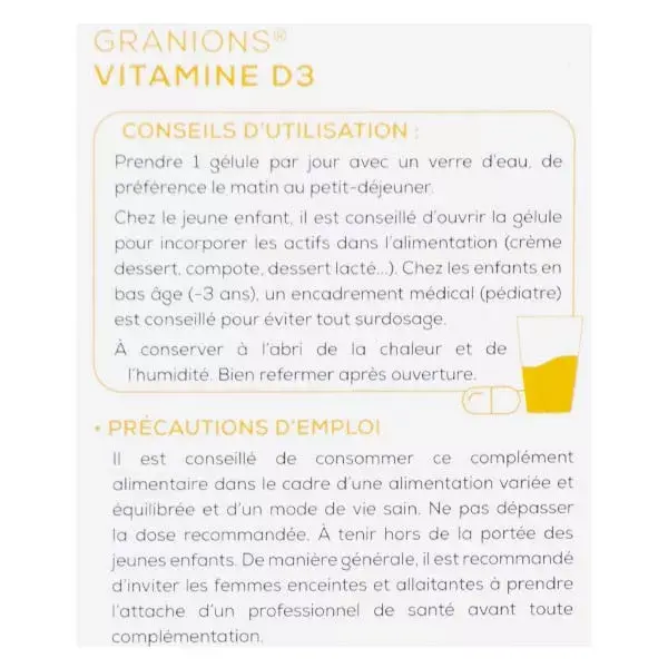 Granions Vitamine D3 60 gélules