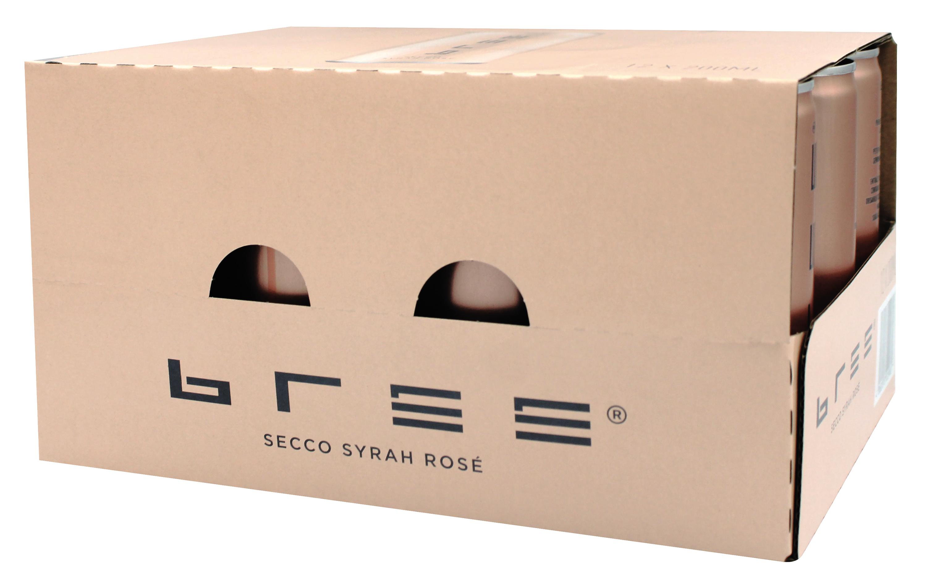 Bree Syrah Rosé secco 12 x 0.2 lPrickelnder Schaumwein aus der praktischen Dose