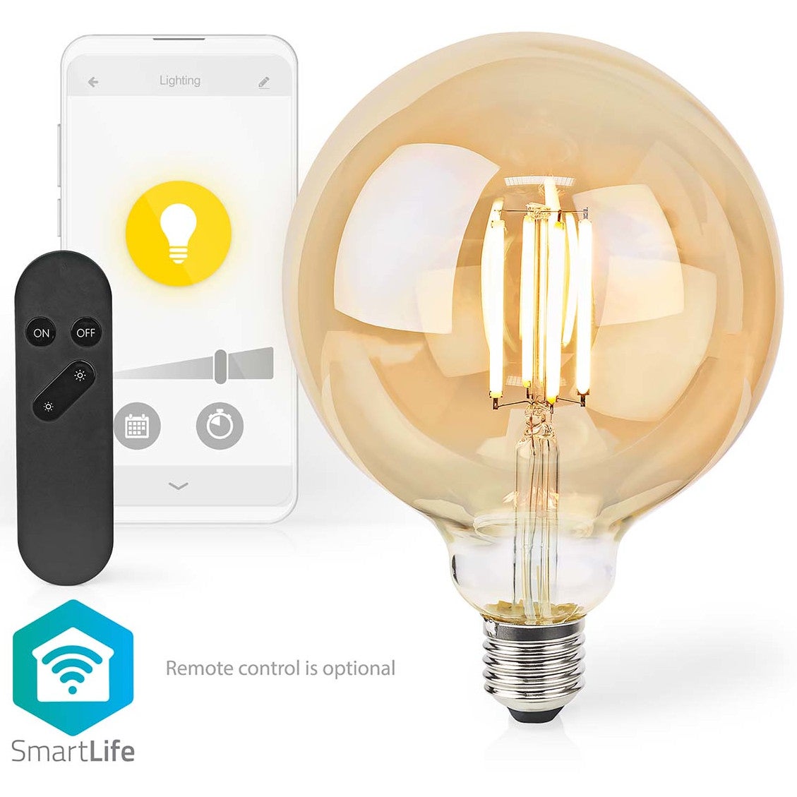 Nedis WIFILRF10G125 Smartlife LED Filamentlamp E27 WIFI 806 lm 7W warm wit