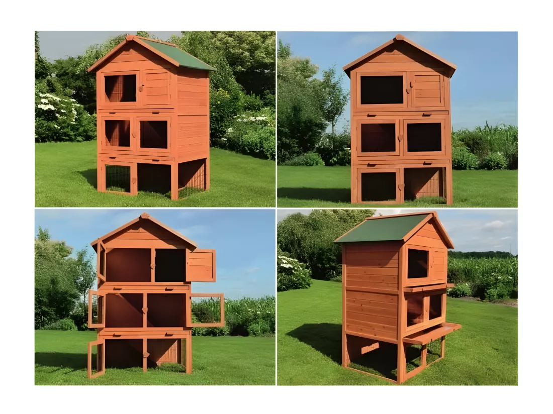 Cage Clapier Enclos pour lapins 106 x 83 x 160 cm-Modele 029 Jumbo