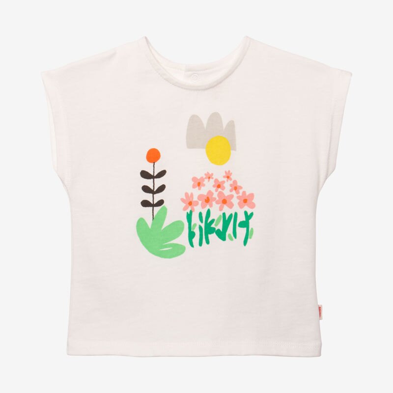 T-shirt bébé fille dessin fleurs beige Catimini Beige