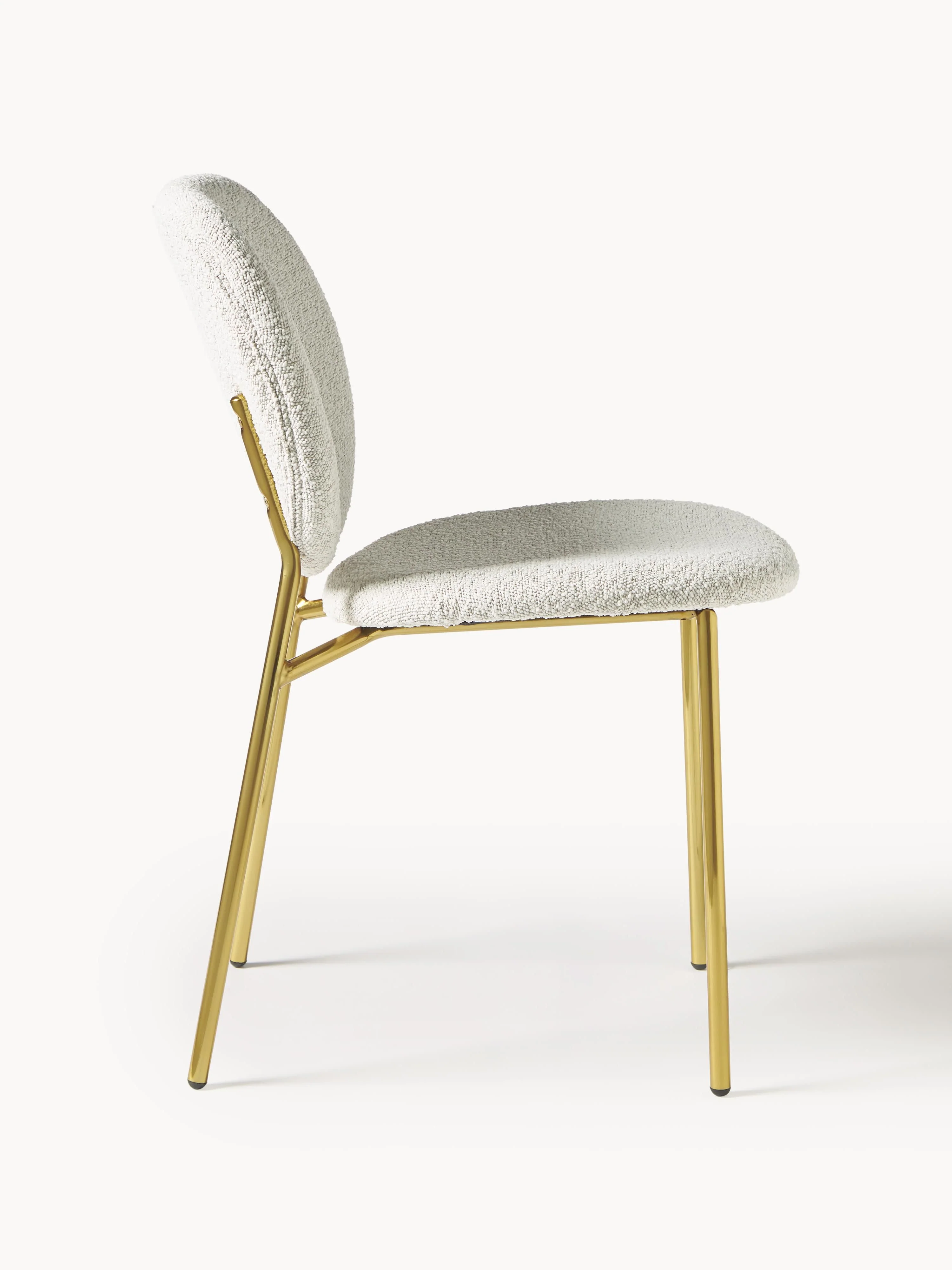 Bouclé gestoffeerde stoelen Ulrica, 2 stuks