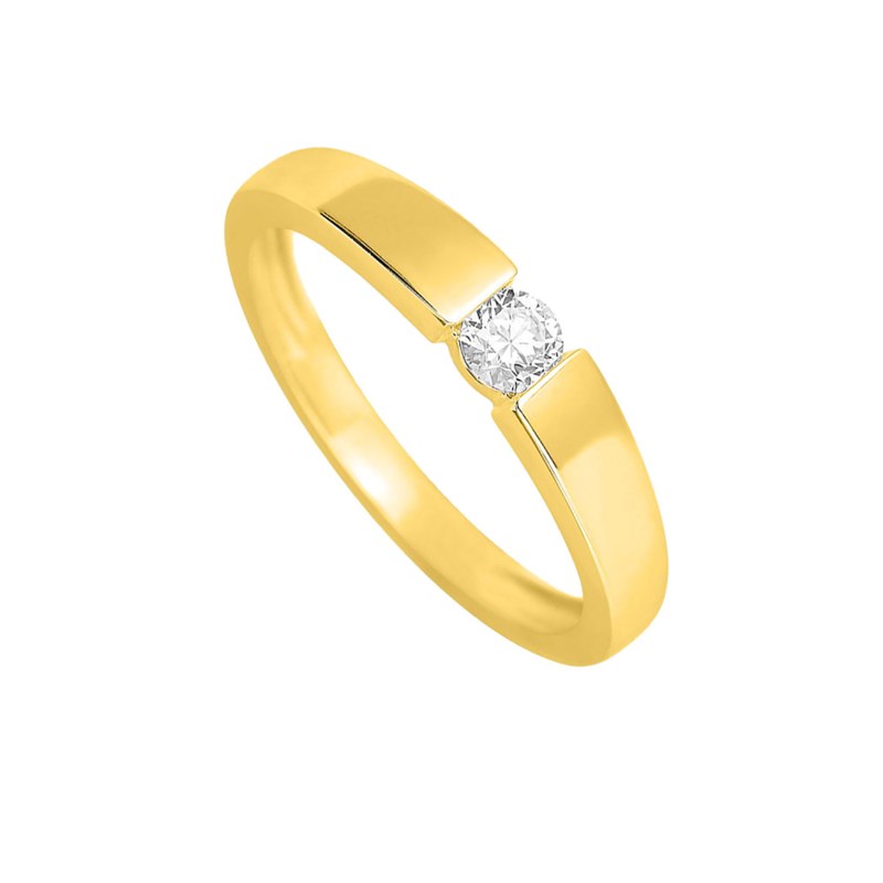 Bague Femme - Or 18 Carats - Diamant 0,18 Carats
