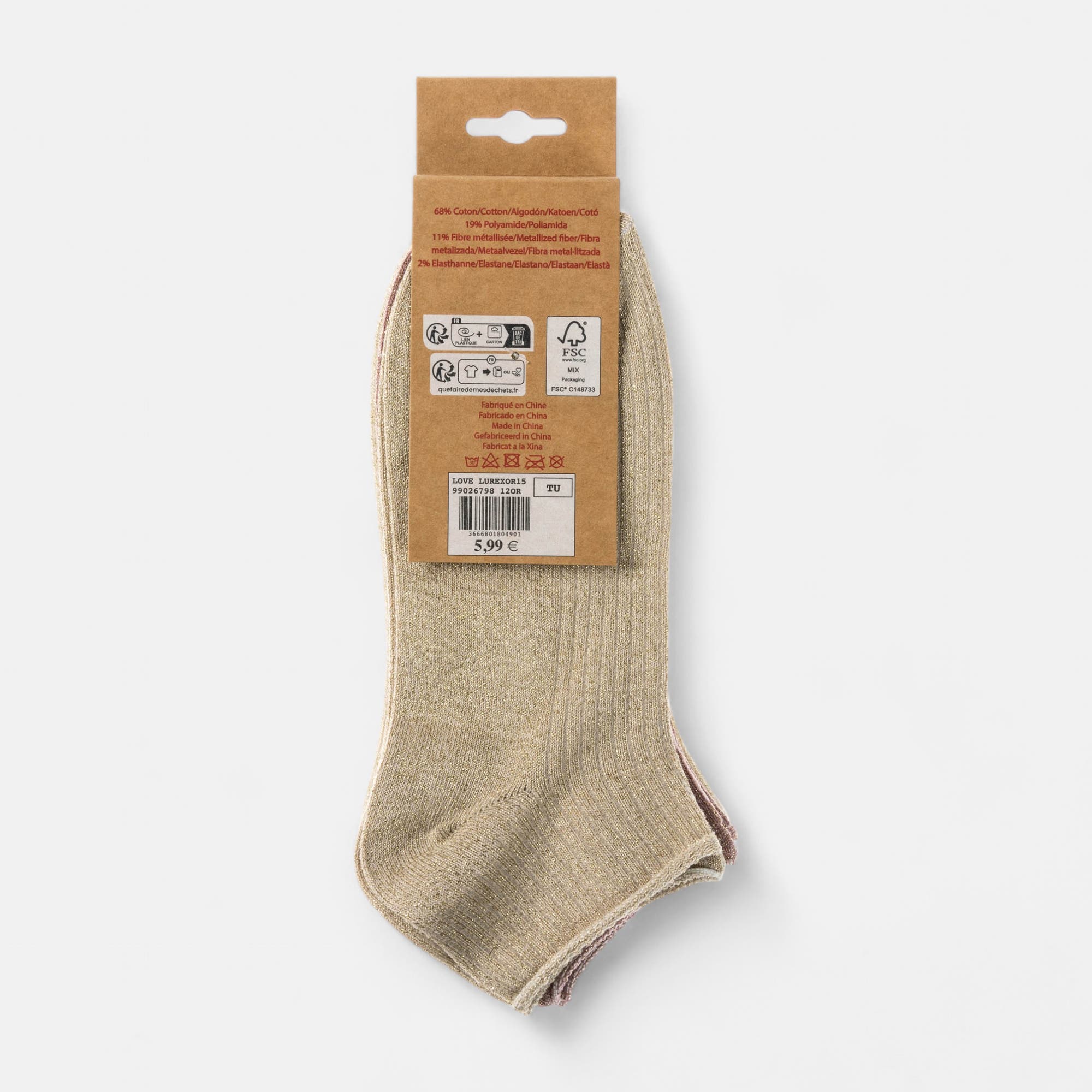 Chaussettes Femme or