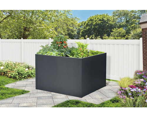 Klassieke Twin-Wall verhoogde tuinbak, maat S, 90 x 90 x 76 cm, antraciet