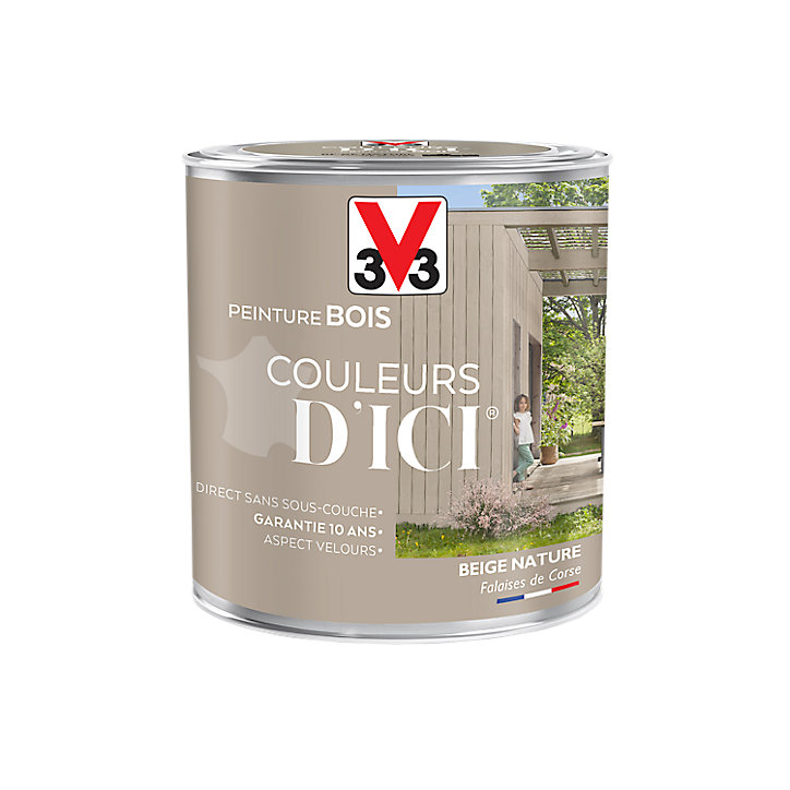Peinture extérieure bois Couleurs d'ici beige nature Velours V33 0,5L