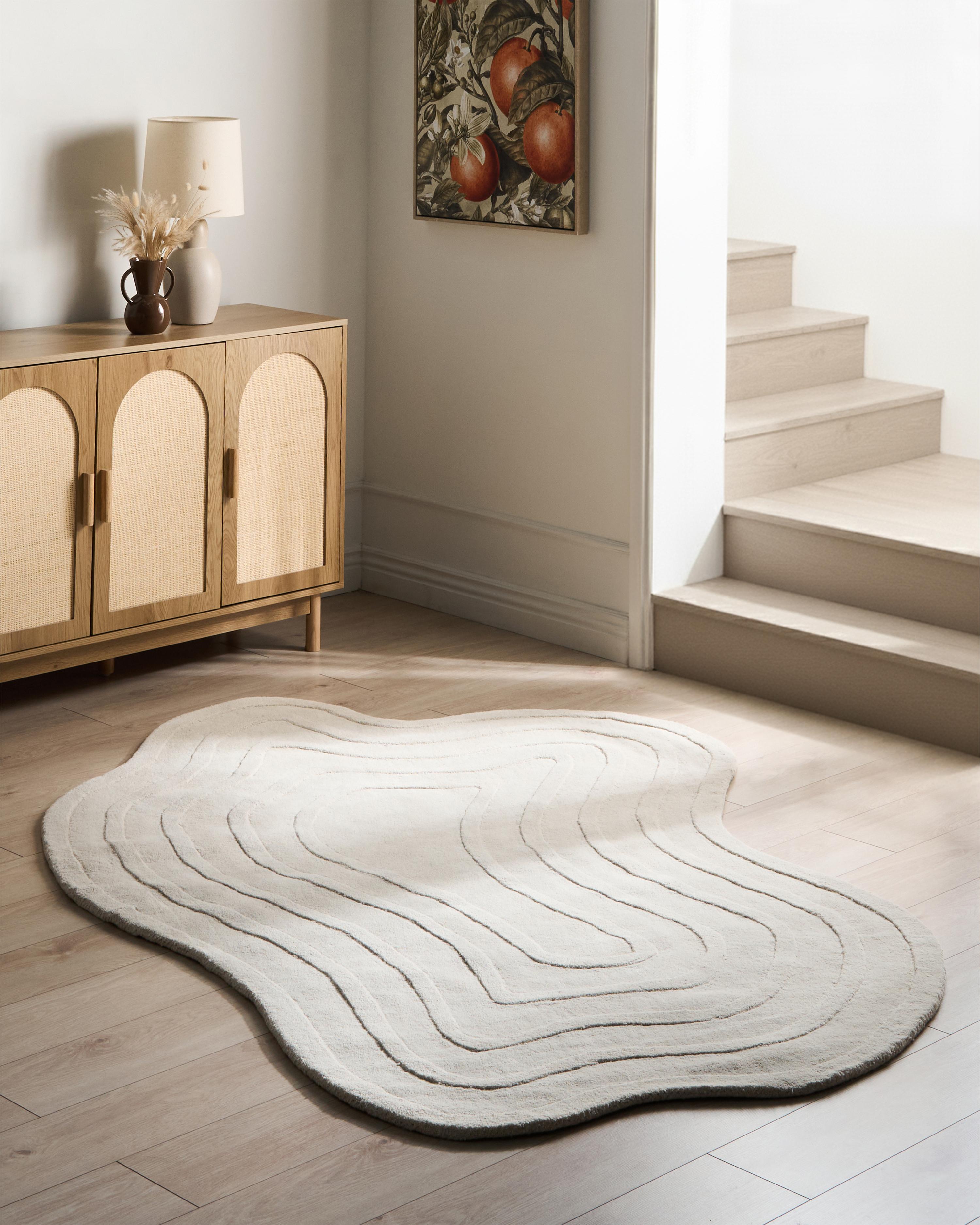 Vloerkleed SATNA Beige 160 x 230 cm Wol