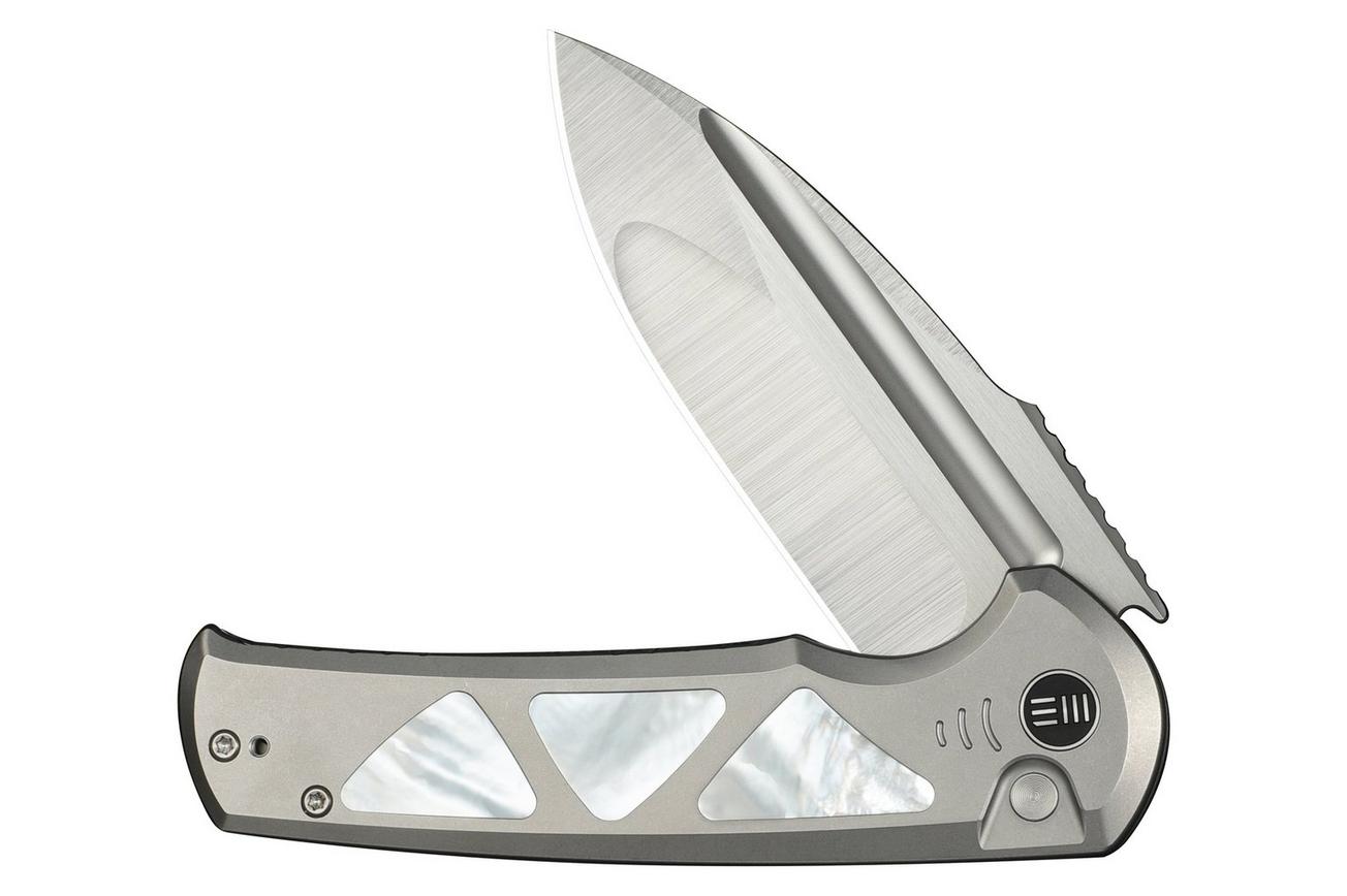WE Knife Sylox WE24027-4 Satin, Gray Titanium Mother of Pearl Inlay, zakmes