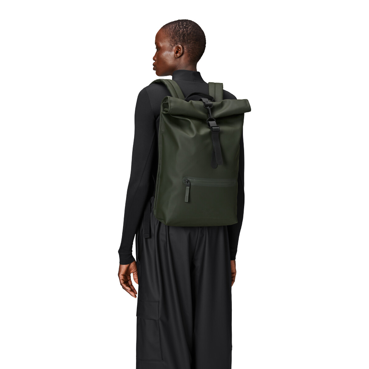 RAINS<br>Mochila unissex com fecho de enrolar
