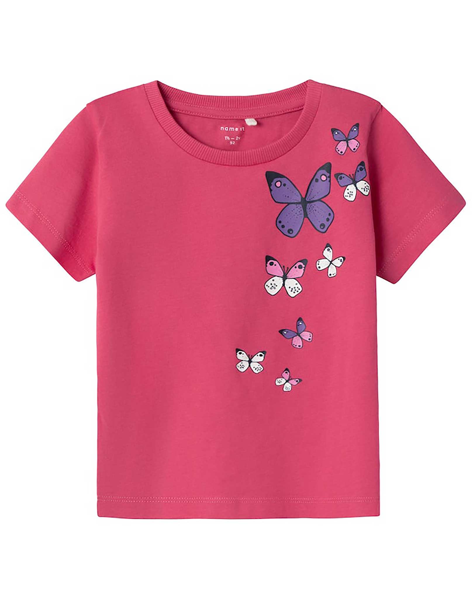 T-Shirt NMFBEATE SCHMETTERLINGE in rethink pink