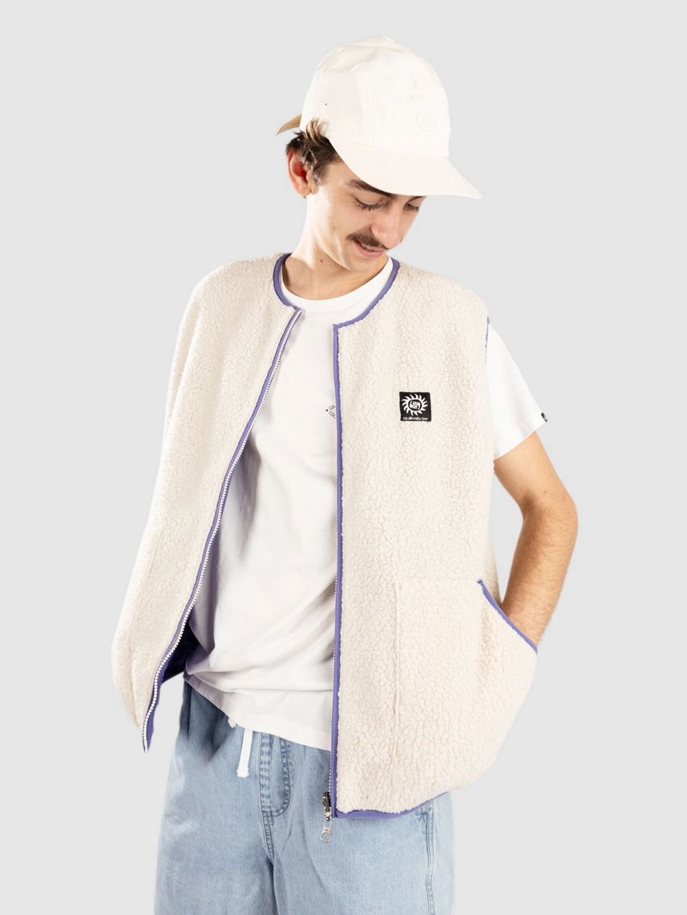 Quiksilver Reversible Sleeveless Polar Vest birch