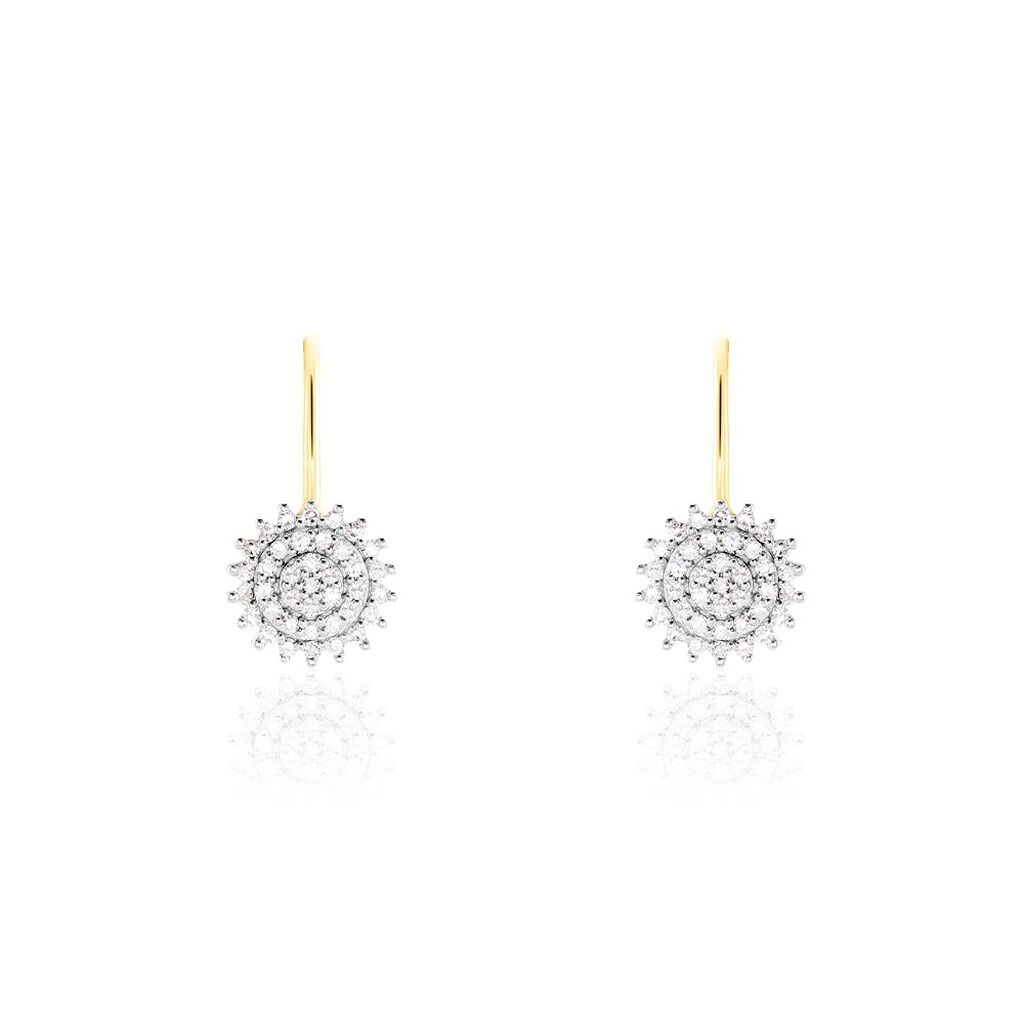 Boucles D'oreilles Pendantes Veronick Or Jaune Diamant