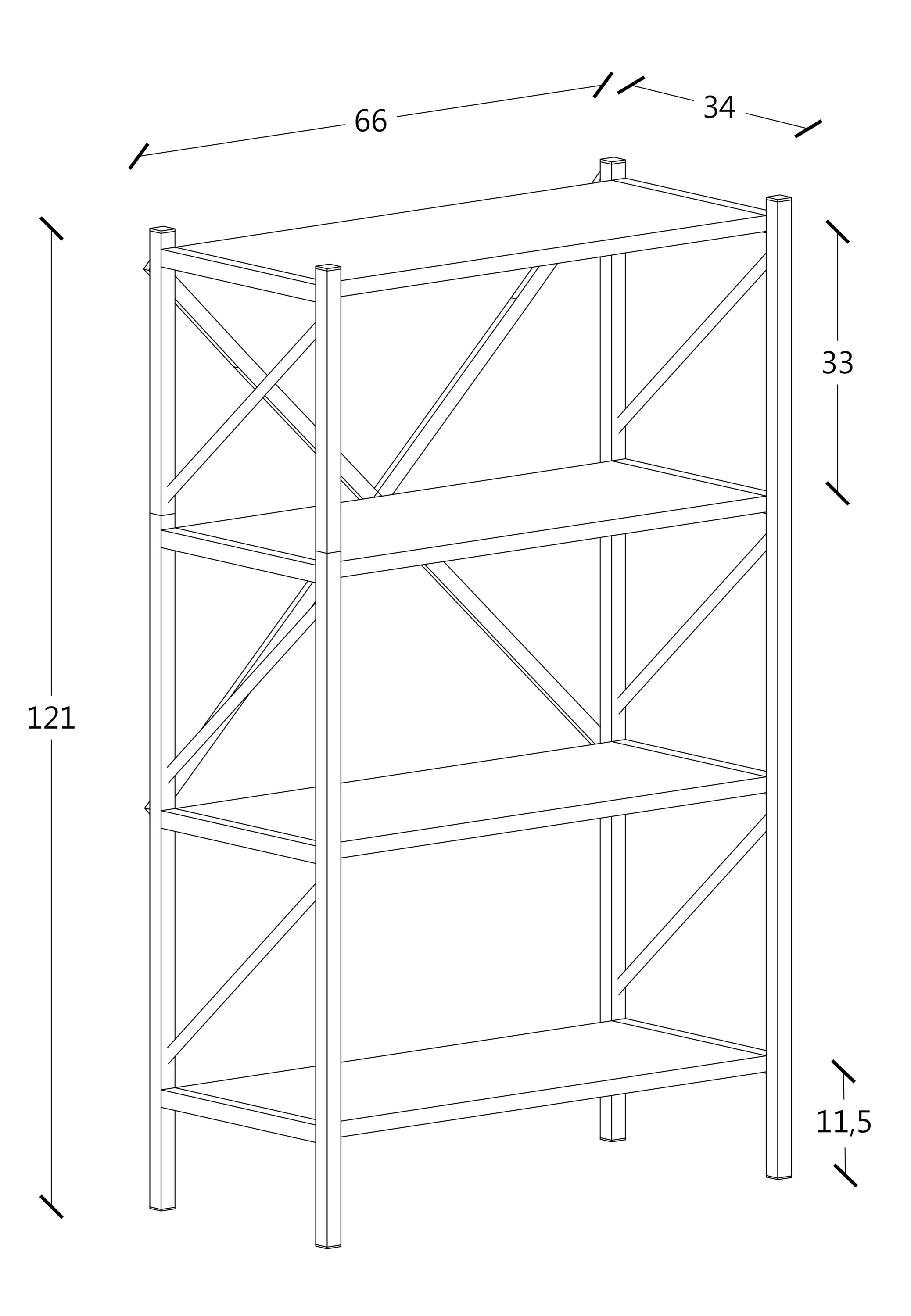 VCM Holz Metall Aufbewahrung Stand Regal Bücherregal Deko Bücher Standregal Insasi 4