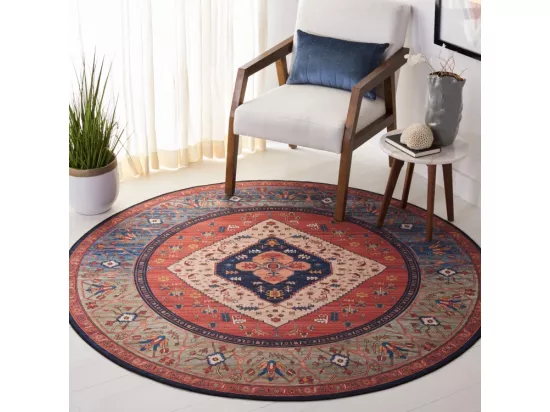 Tapis Rust & Blue 122 X 122 cm - Bishop