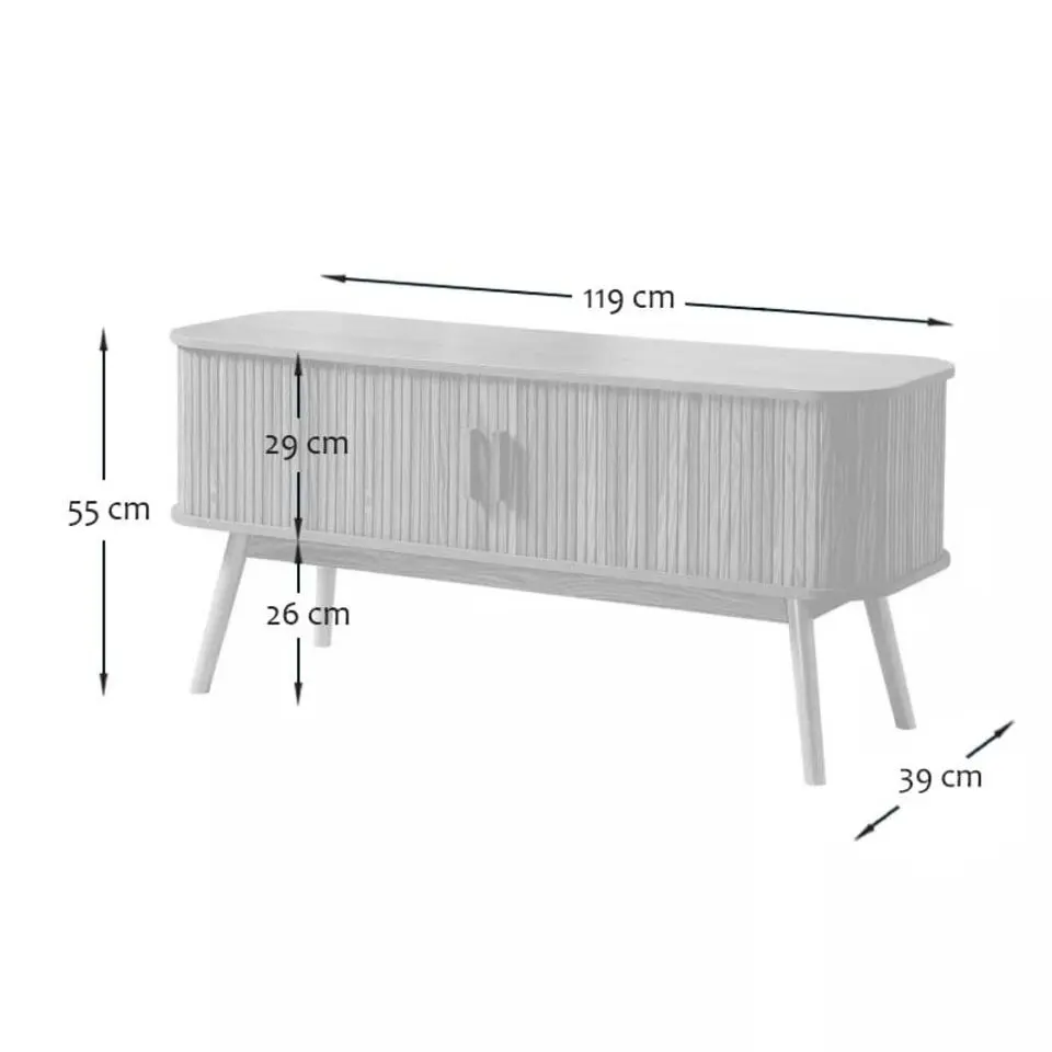 CALICOSY - TV-Meubel ERNEST - Licht hout - 55x119x39 cm
