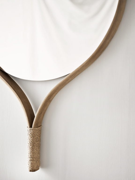 Bolia Racquet spiegel rond zwart eiken