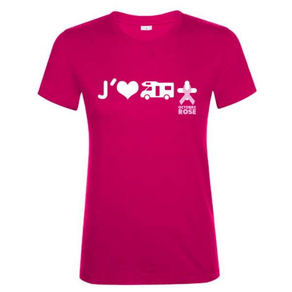 TShirt Femme Camping-car Plus série limitée Octobre Rose