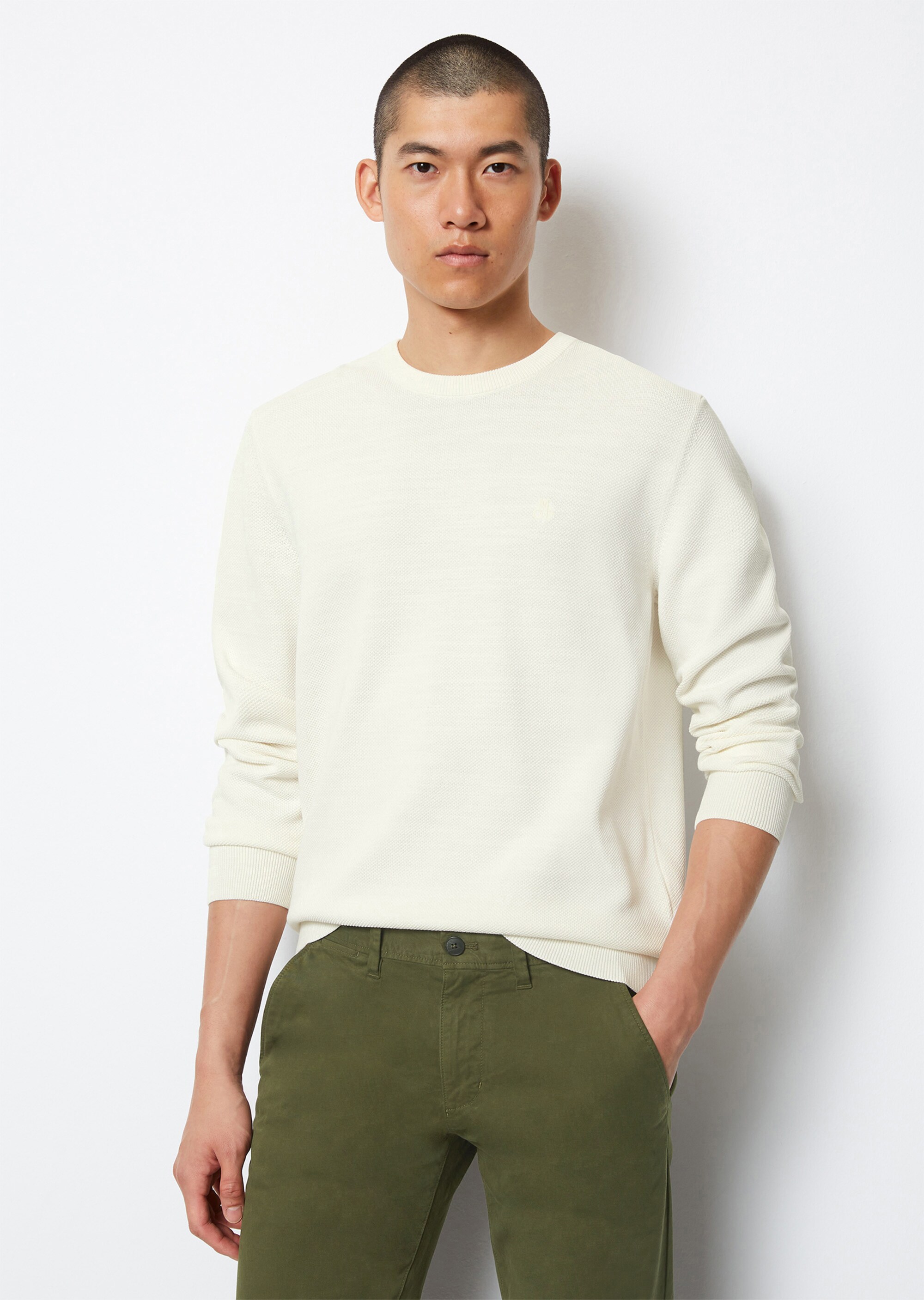 Pullover regular mit feiner Piqué-Struktur